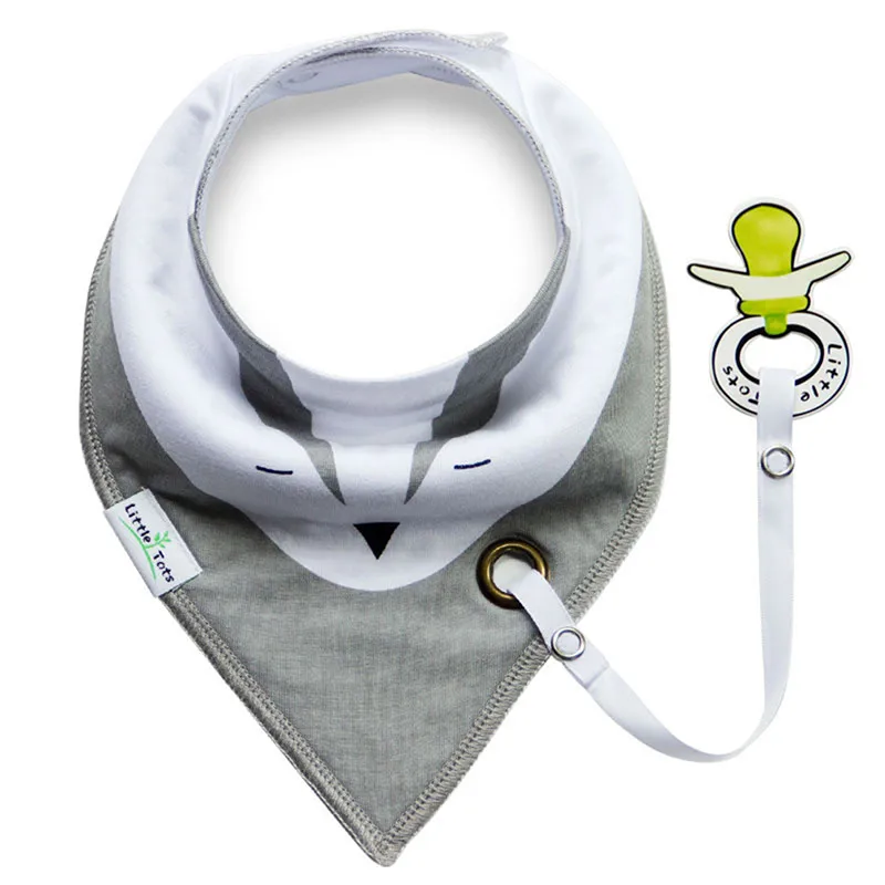 Fashion Waterproof Cotton Infants Saliva Towel Bib &Pacifier Baby Triangle Bibs