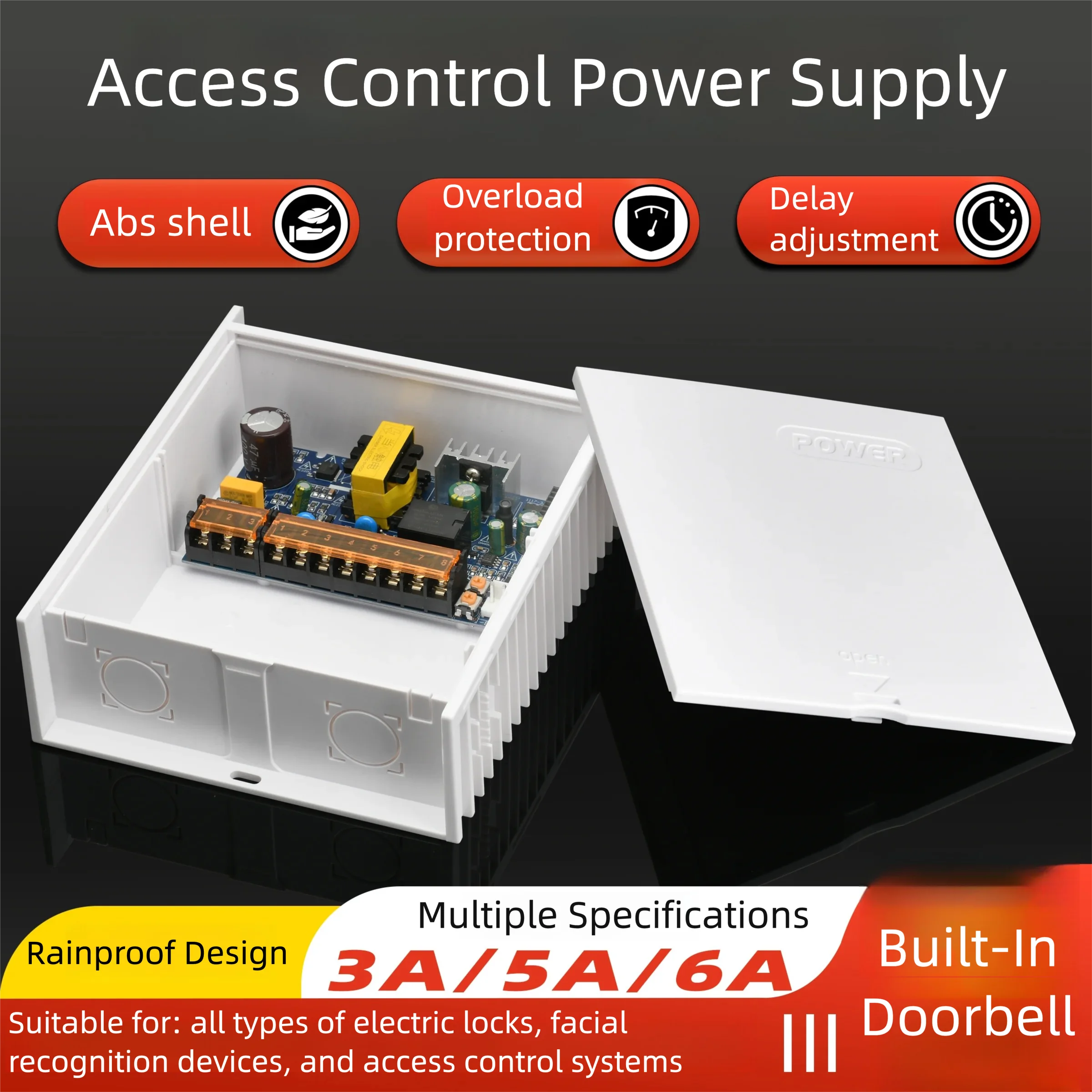 

Источник питания для контроля доступа, 12 В, 5 А, 3 А, задержка времени, дверной звонок, контроллер одной/двойной двери, аккумулятор UPS, внешний пульт дистанционного управления