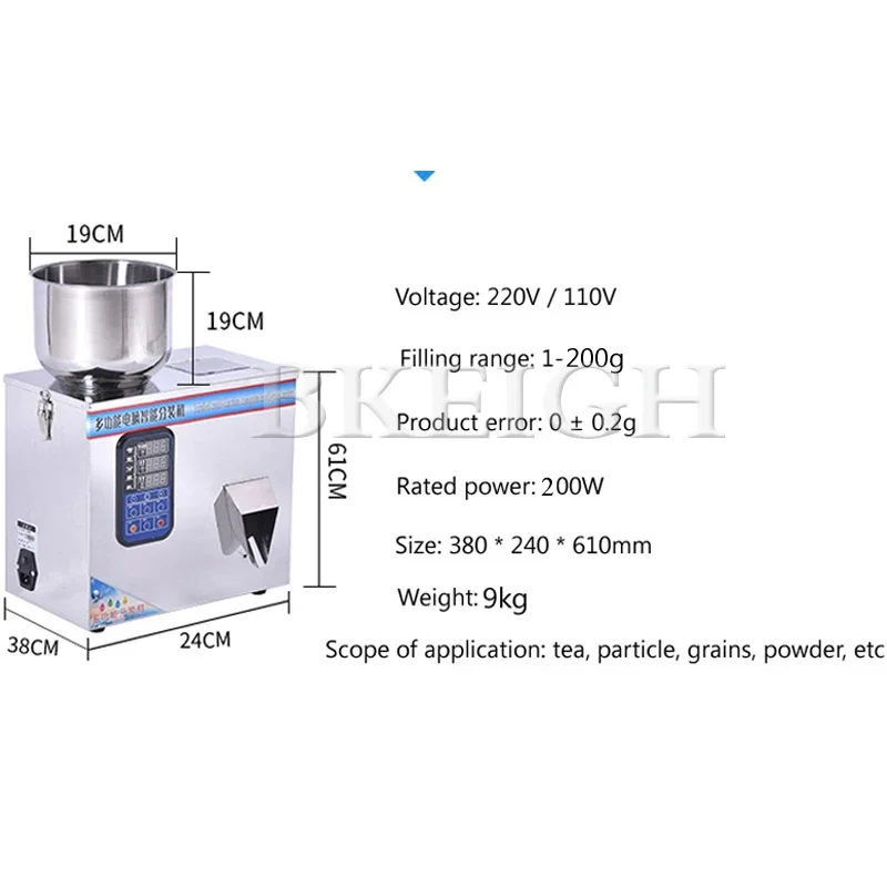 High Quality Commercial Tea Screw Filling Weighing Machine, Rice And Bean Automatic Sorting Machine