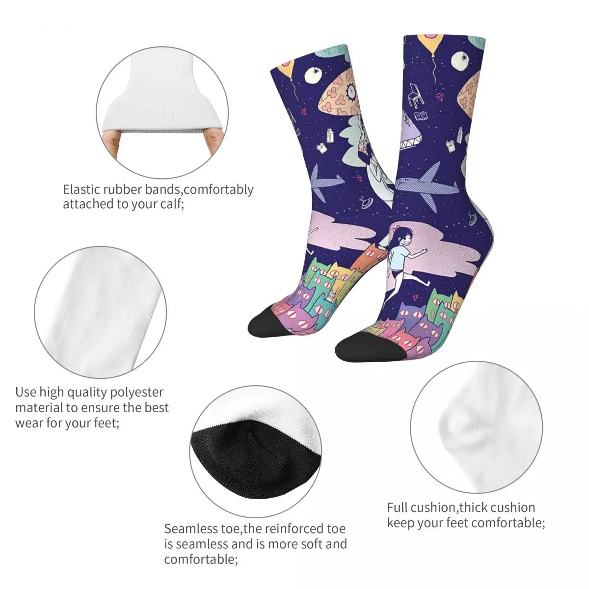 Autumn Winter Colorful Men's Women's Omori Game Basil Mari Kel Socks Non-slip Basketball Socks