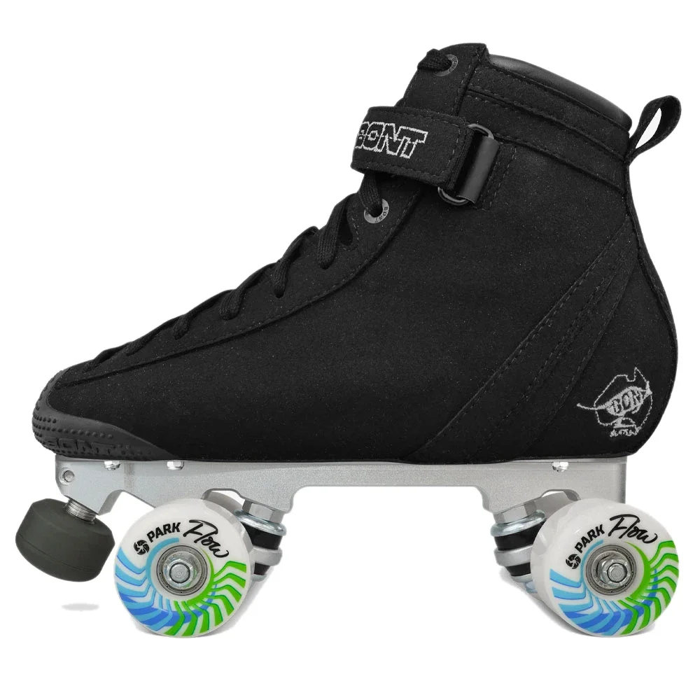 BONT Vegan ParkStar Black Quad Roller Skates for Street And Park Use Durable Speed Skates for Lifestyle And Roller Derby