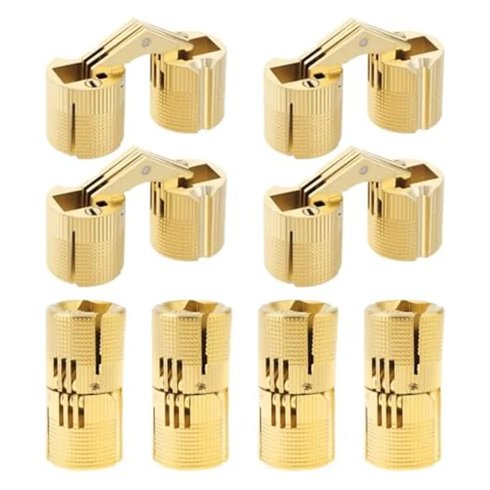 

8 штук латунных скрытых мебельных петель 8-24 мм с углом открывания 180 градусов, фурнитура для дверей