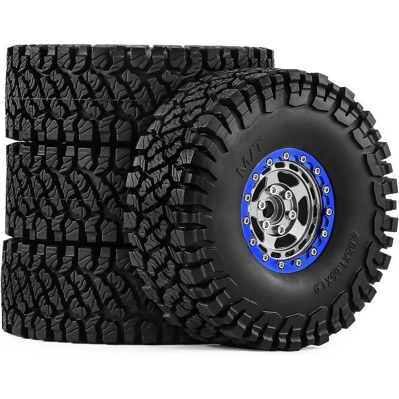 

1.9" Beadlock Wheels and Tires 118mm (4.65in) for SCX10, TRX4, 1/10 RC Crawlers Upgrade Parts
