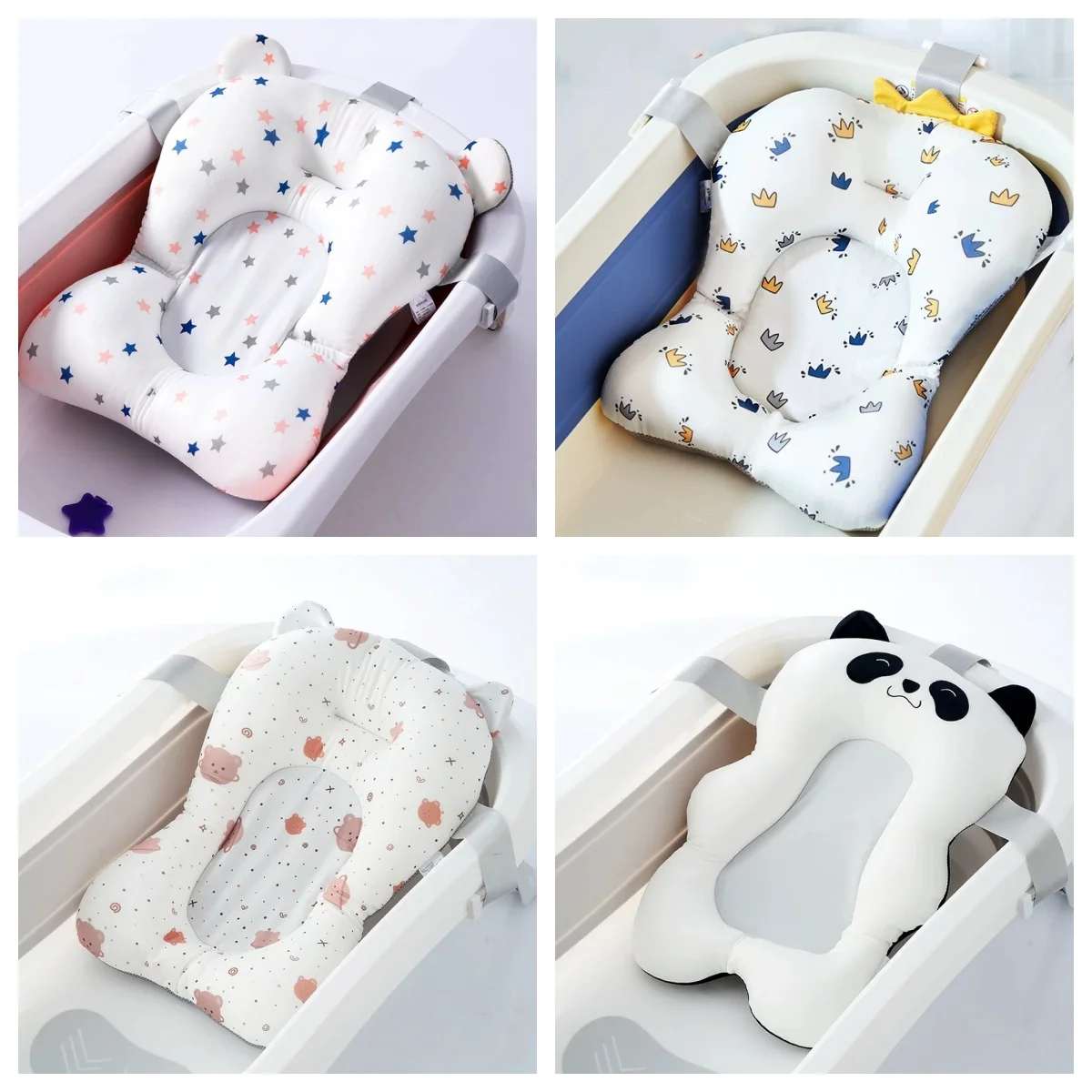 Baby Bathtub Pad Infant Ajustable Bath Support Seat Mat Cushion Newborn Comfortable Floating Security Water Pad Foldable