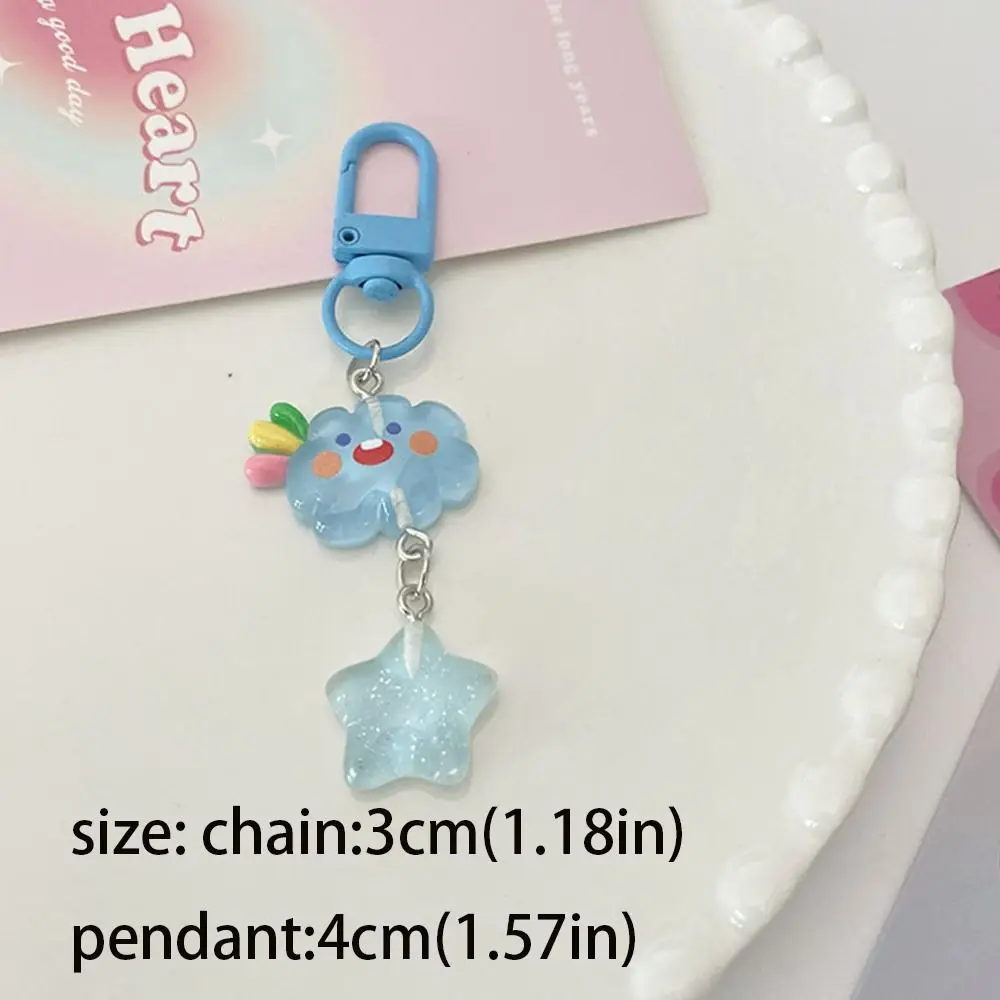 Cute Star Starry Clouds Keychain Korean Style Resin Key Ring Fine Flicker Student