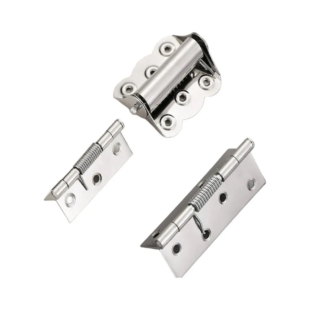 Flat Mount Spring Hinges for Screen Door Stainless Steel Self Closing Butterfly Hinges Kit 3 inch 4 inch 6 pcs Package