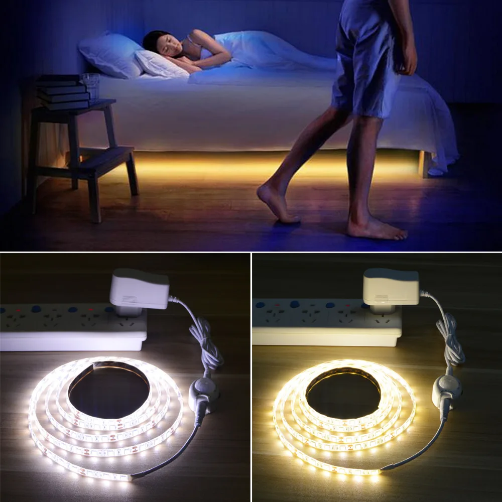 2022 NEW Wireless PIR Motion sensor Lamp Strip LED Night light Bed Cabinet Stairs light USB LED Strip lamp 12V Wardrobe Decor