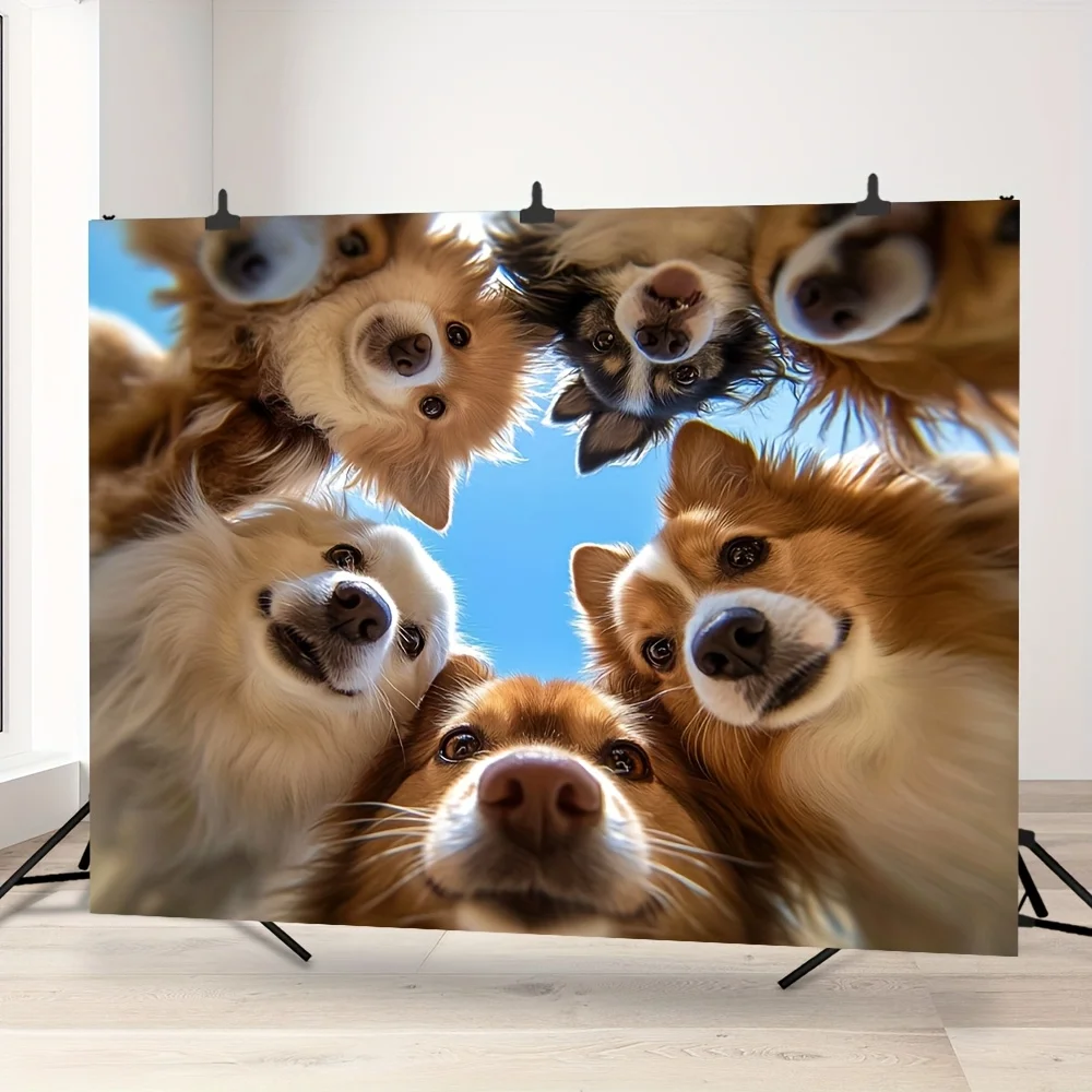 وجوه الكلب الرائعة جدار جدارية آلة قابل للغسل نسيج البوليستر ديكور لغرفة المعيشة غرفة نوم الحضانة مكتب النوم