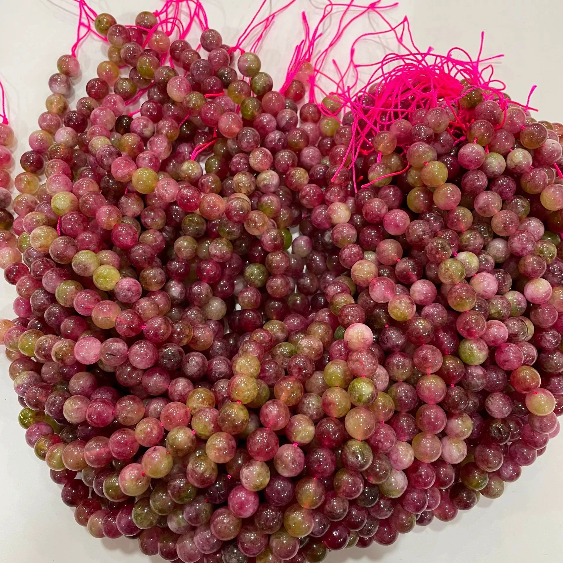 6/8/10mm ottimizza anguria tormalina pietra naturale perline sparse rotonde per la creazione di gioielli accessori collana braccialetto fai da te