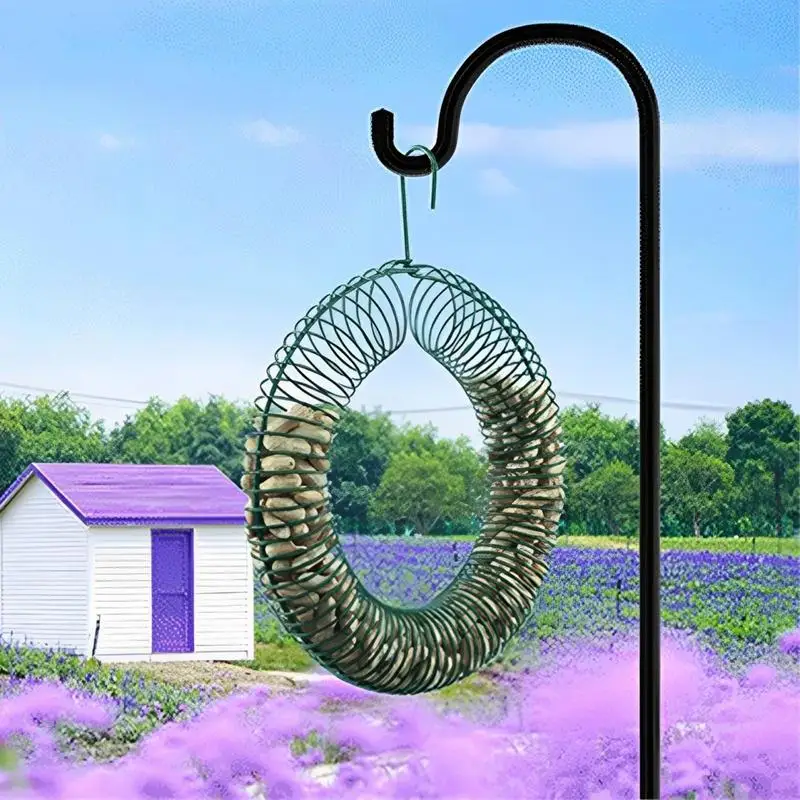 Squirrel Feeders Large Capacity Suet Feeder Wreath Bird Feeder Round Metal Groundnut Bird Feeder For Outing Home Yard Garden