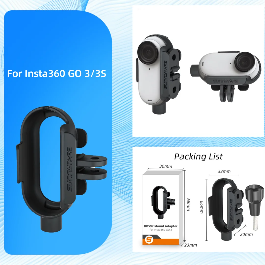 

Thumb Camera Adapter for Insta360 GO 3S, Bezel Expansion, Quick Release Accessory, For GO 3 Camera Accessories