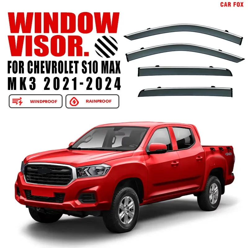 For Chevrolet S10 Max Pickup 2012-2025 Car Window Visor Awning Shelters Windshield Side Window Rain Sun Shade Auto Accessories