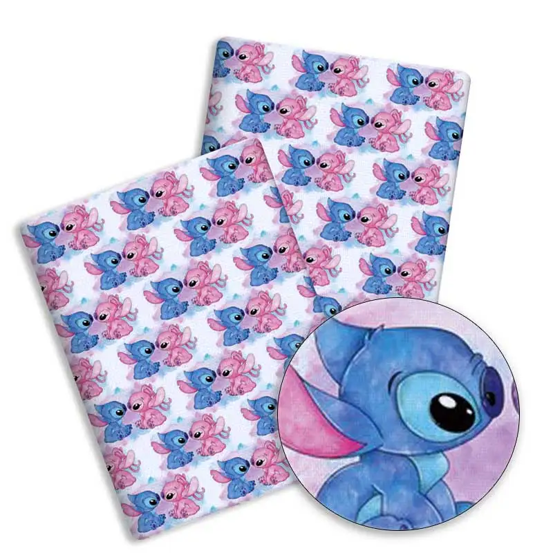 نسيج قطني كرتوني ديزني ، نسيج مرقع ، نسيج منزلي ، خياطة فستان دمية ، ستارة ، بوليستر ، 140 × 50 سم