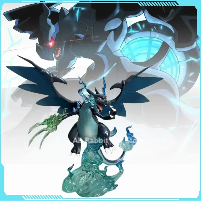 Pokemon Pika Charizard Action Figure สีดํา Charizard Anime Figurine PVC รูปปั้นตุ๊กตาคอลเลกชันตกแต่งของเล่นเด็กของขวัญวันเกิด