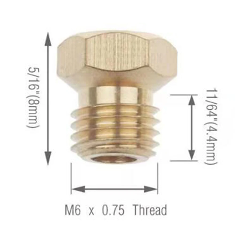 10pcs Brass Burner Nozzle M6*0.75 Thermal Propane Injector Conversion Kit Gas Injection Eva Nozzle Quick-connect Nozzles