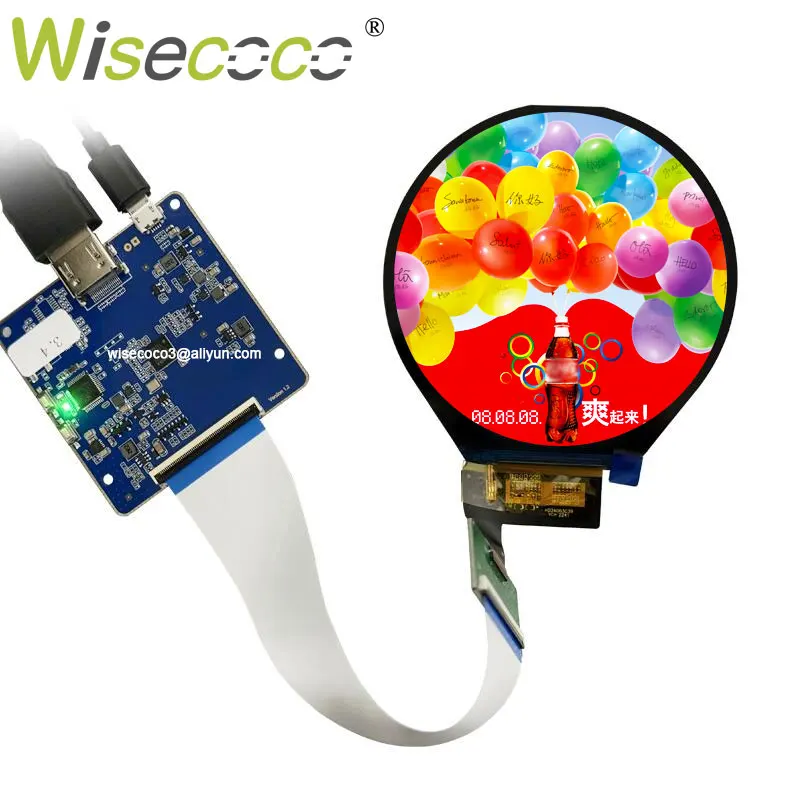 

3,4-дюймовый круглый дисплей 800x800 IPS-панель MIPI HDMI-совместимая плата контроллера Fpr ноутбуки Raspberry Pi Digital Signage