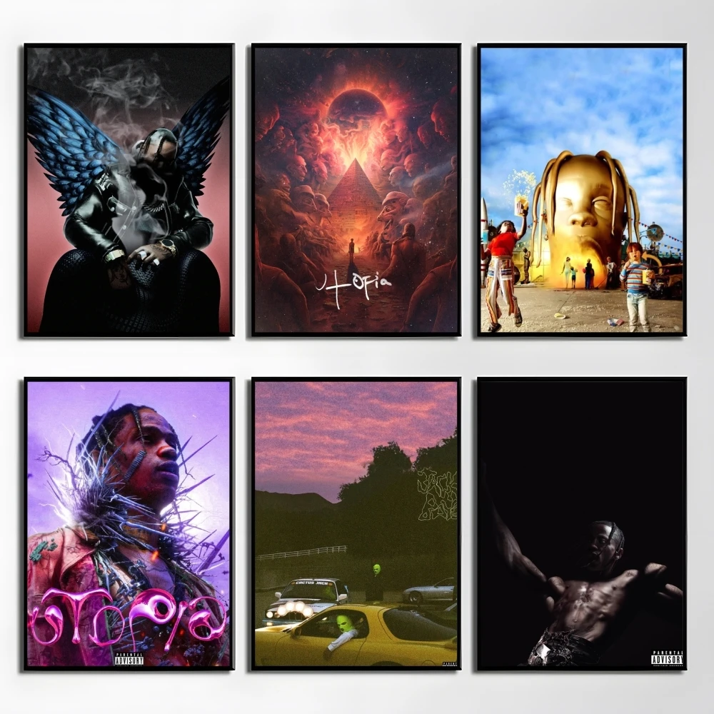 

T-Travis S-Scott RodeoAstroworld Album Poster Perfect Sticker Self Adhesive Wall Art Designed for Home Office Dining Spaces
