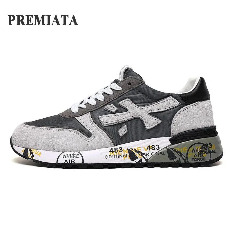 PREMIATA sepatu pria Fashion luar ruangan olahraga kasual desain bernapas tahan air Multi Warna elemen tren Lace-up Sneakers pria