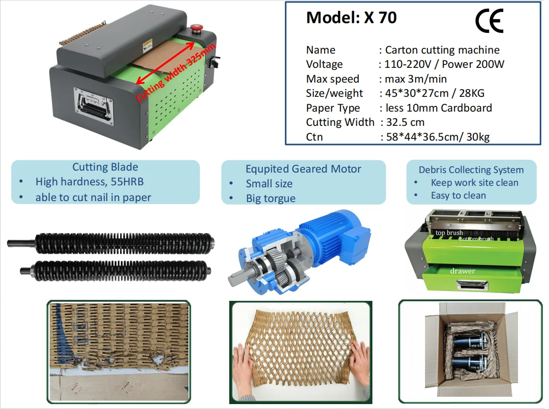 Office Equipment 325Mm Paper Cushion Fillers Recycle Paper Shredders Cardboard Machine