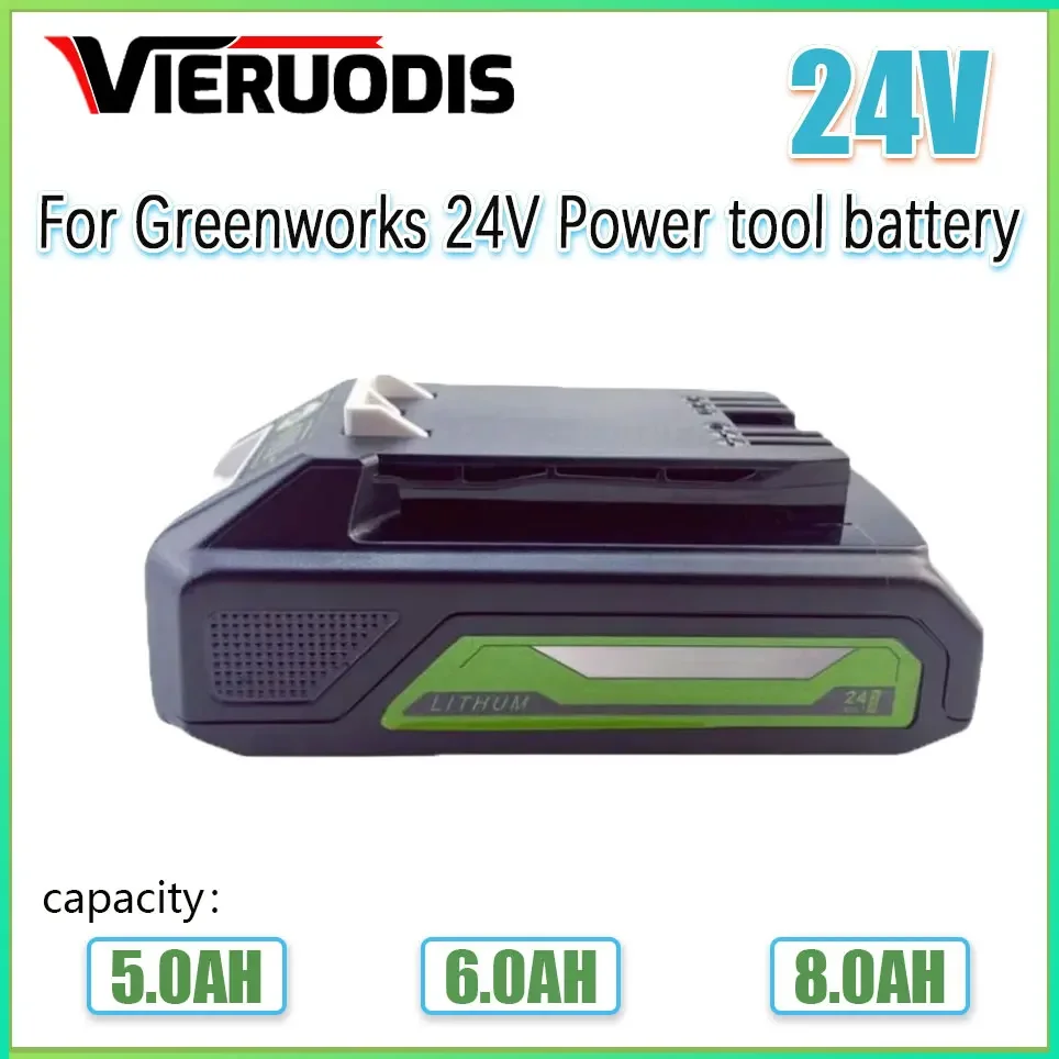 For Greenworks The original product is 100% brand new Greenworks 24V 5.0Ah/6.0Ah/8.0Ah Lithium-ion Battery (Greenworks Battery)