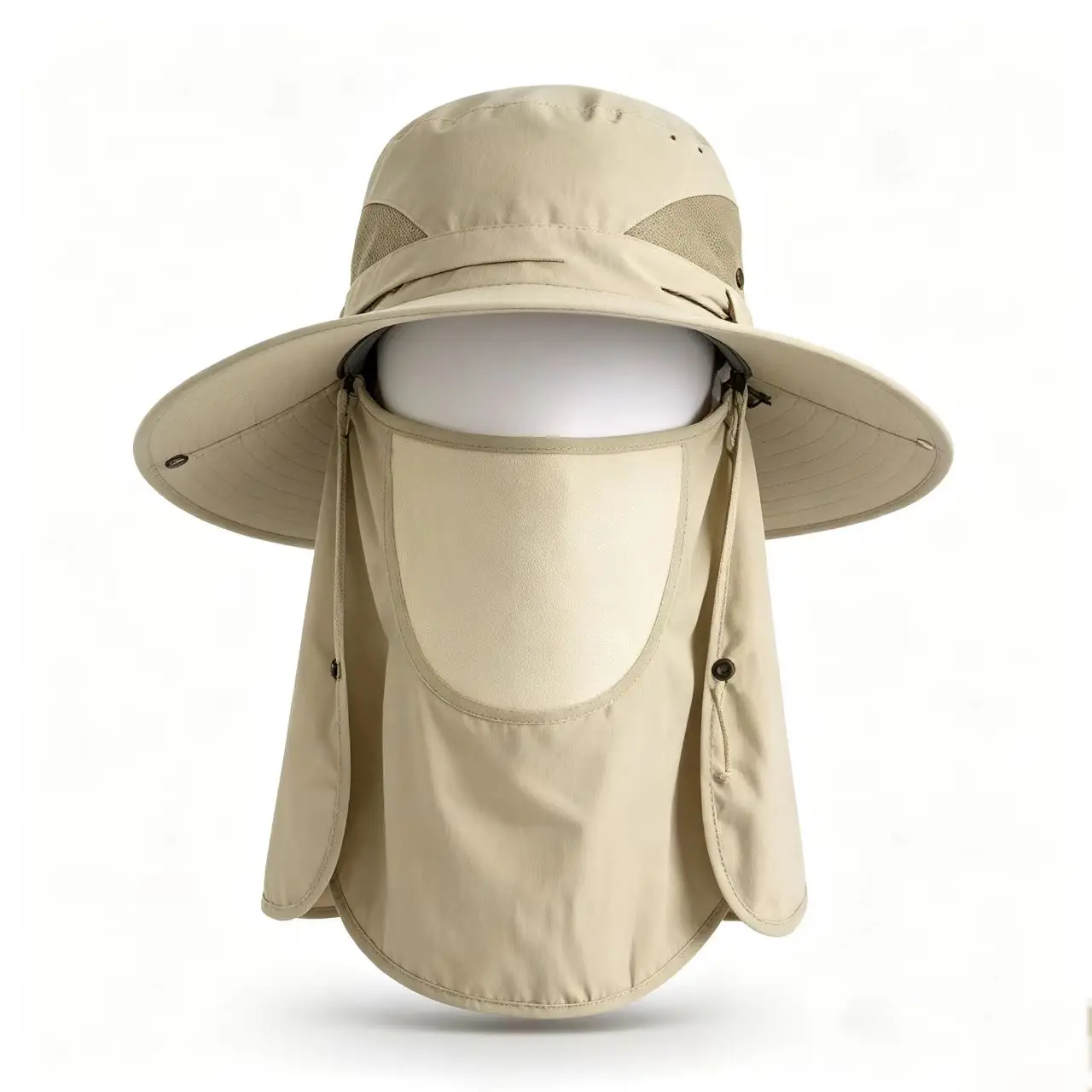 UV-Schutz Outdoor Bucket Hat mit abnehmbarer Nacken- und Gesichtsabdeckung, atmungsaktiver Sonnenhut zum Wandern, Angeln, Camping und Reisen