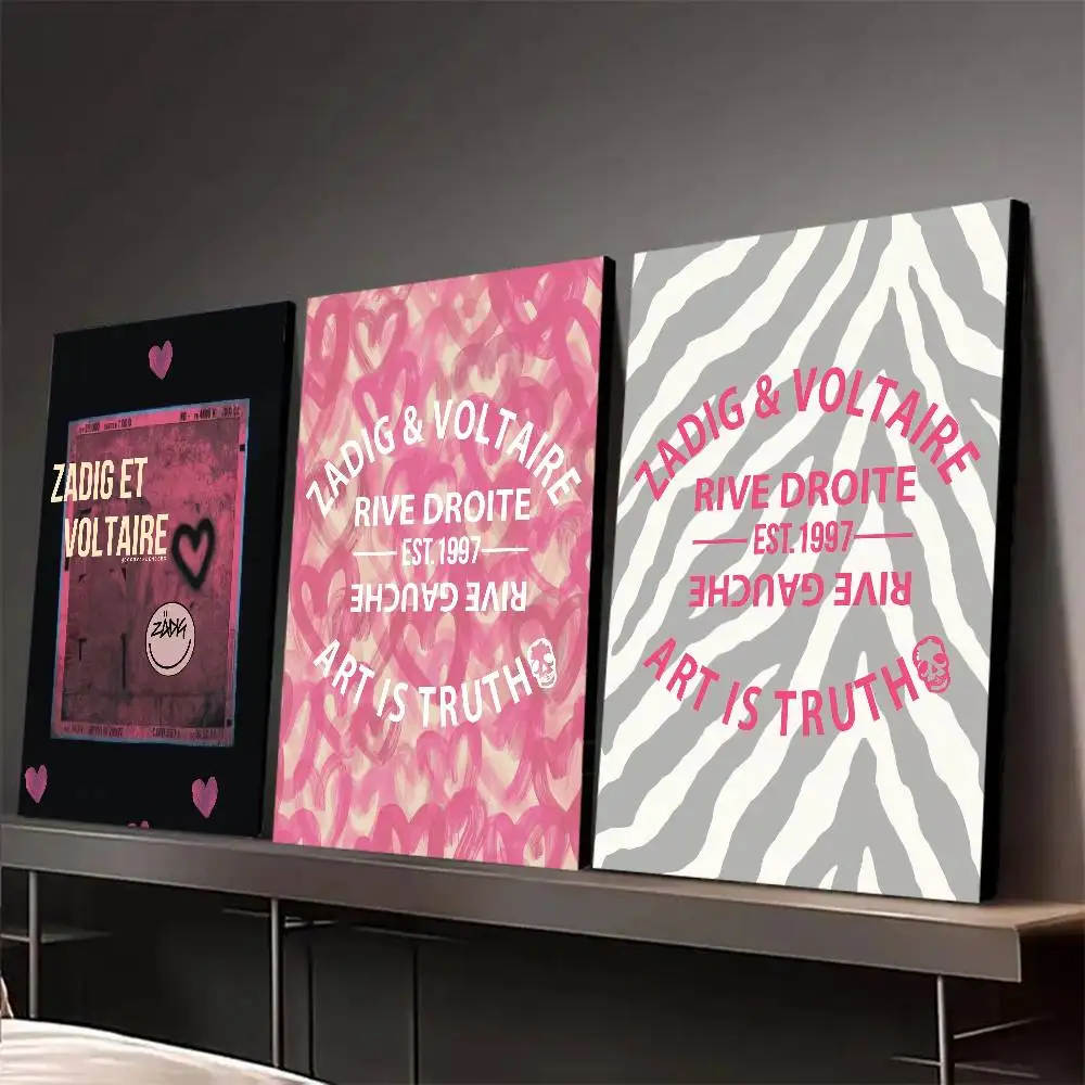 Z-Zadig Fashion V-VOLtaire Poster Self Adhesive Painting Living Room Office Decoration Bedroom Home Wall Sticker Prints S
