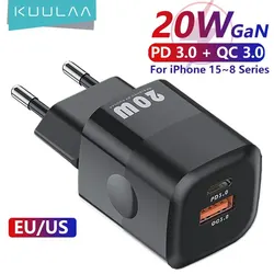 Kulaa-ガンpd usb c充電器,iphone,20w,15, 14, 13, 12 pro max,mini,se phone,qc 3.0,pd 3.0,usbタイプc ipad airの迅速な充電