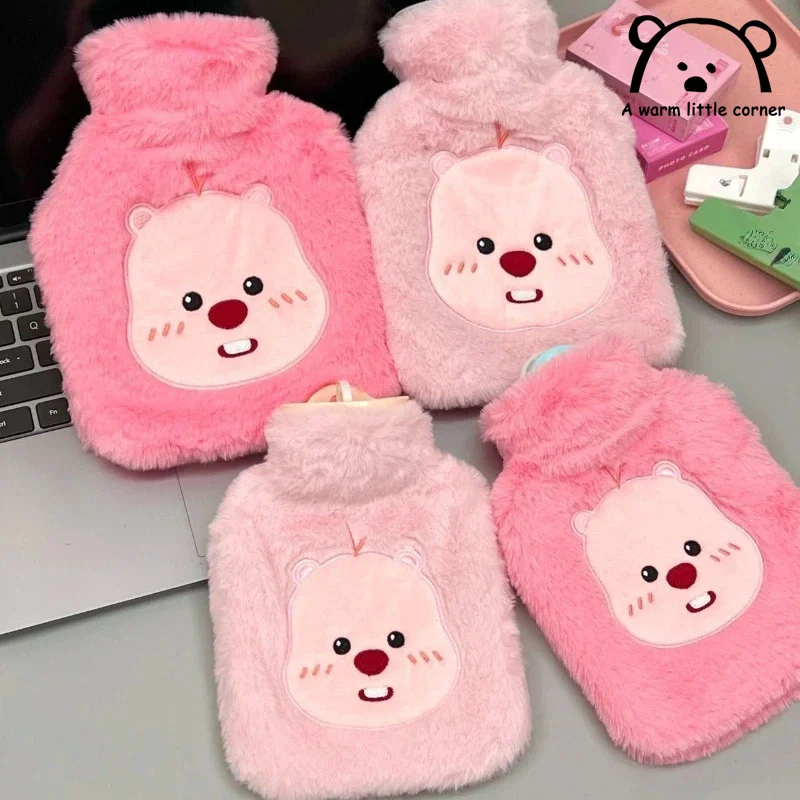 

Плюшевая сумка для горячей воды Little Beaver, наполненная водой, милый мультяшный зимний горячий компресс для теплого желудка, сумка для горячей воды, зимний подарок