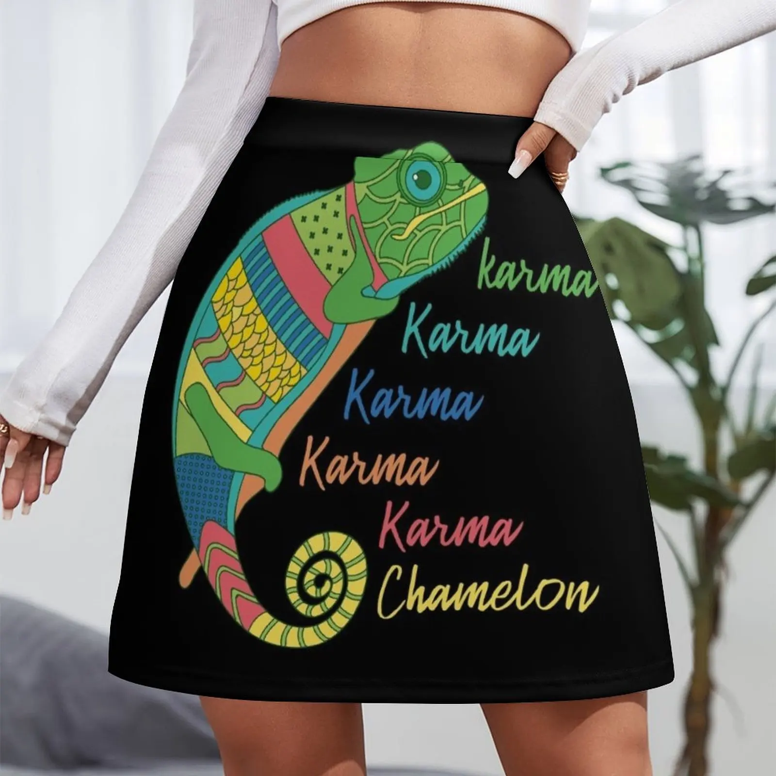 Karma Chameleon Mini Skirt fashion korean clothing Skirt satin skirt for women Short women′s skirts Mini