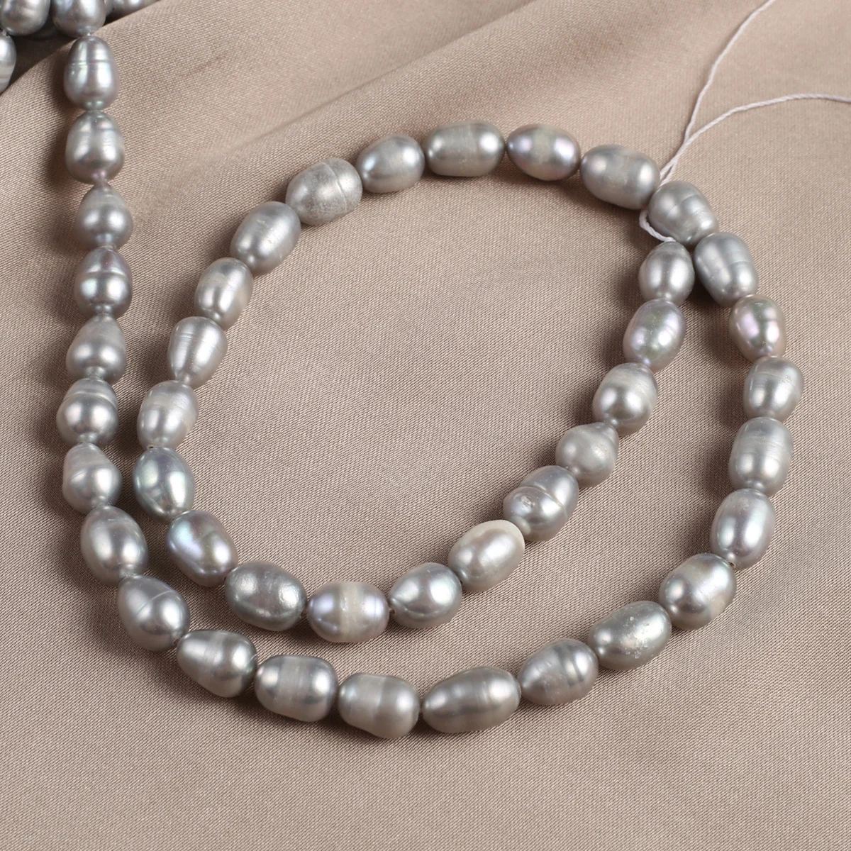 

A Gray Natural Freshwater Pearl Rice Shape Beads Jewelry Making DIY Necklace Bracelet Accessories Gift 36cm