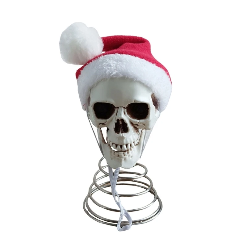 Totenkopf-Weihnachtsmannmütze-Ornament für Weihnachtsbaumspitze und Raumstil 3XUF – Detail 1