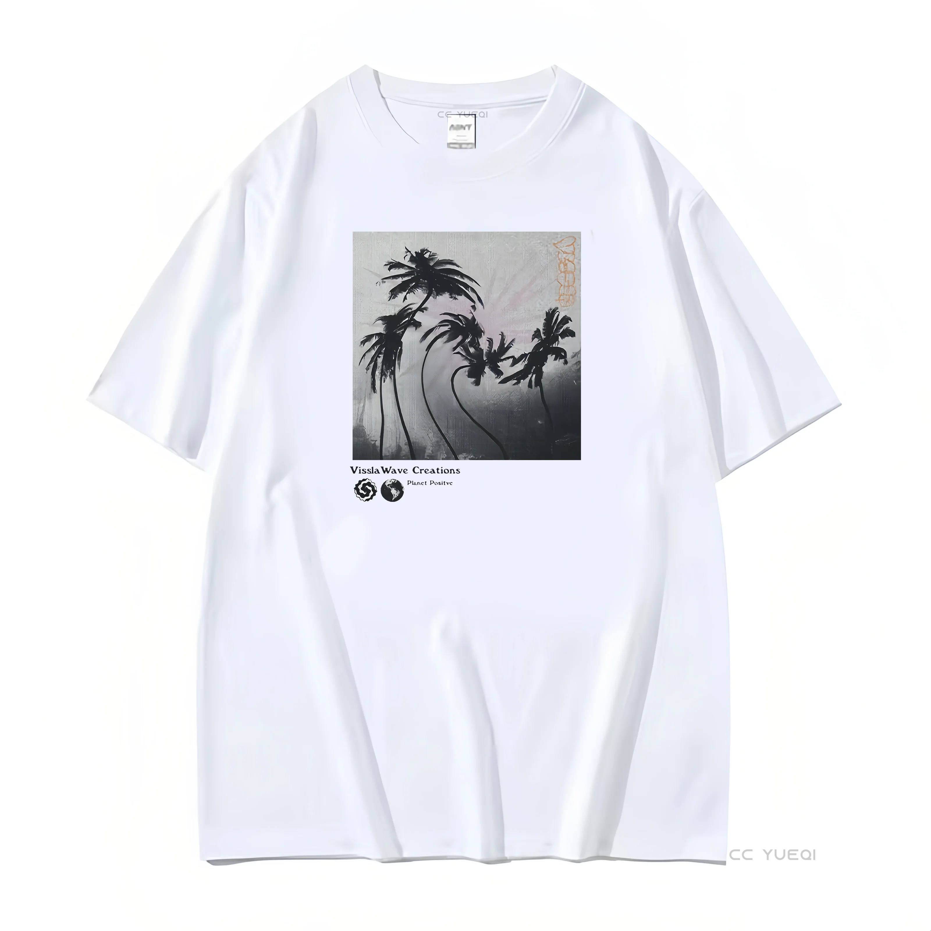 VISSLA Mens Planet Positive Comp Lite Eco Drirelease T Shirt White vintage Washed Stylish Stretched Unisex Soft fashion