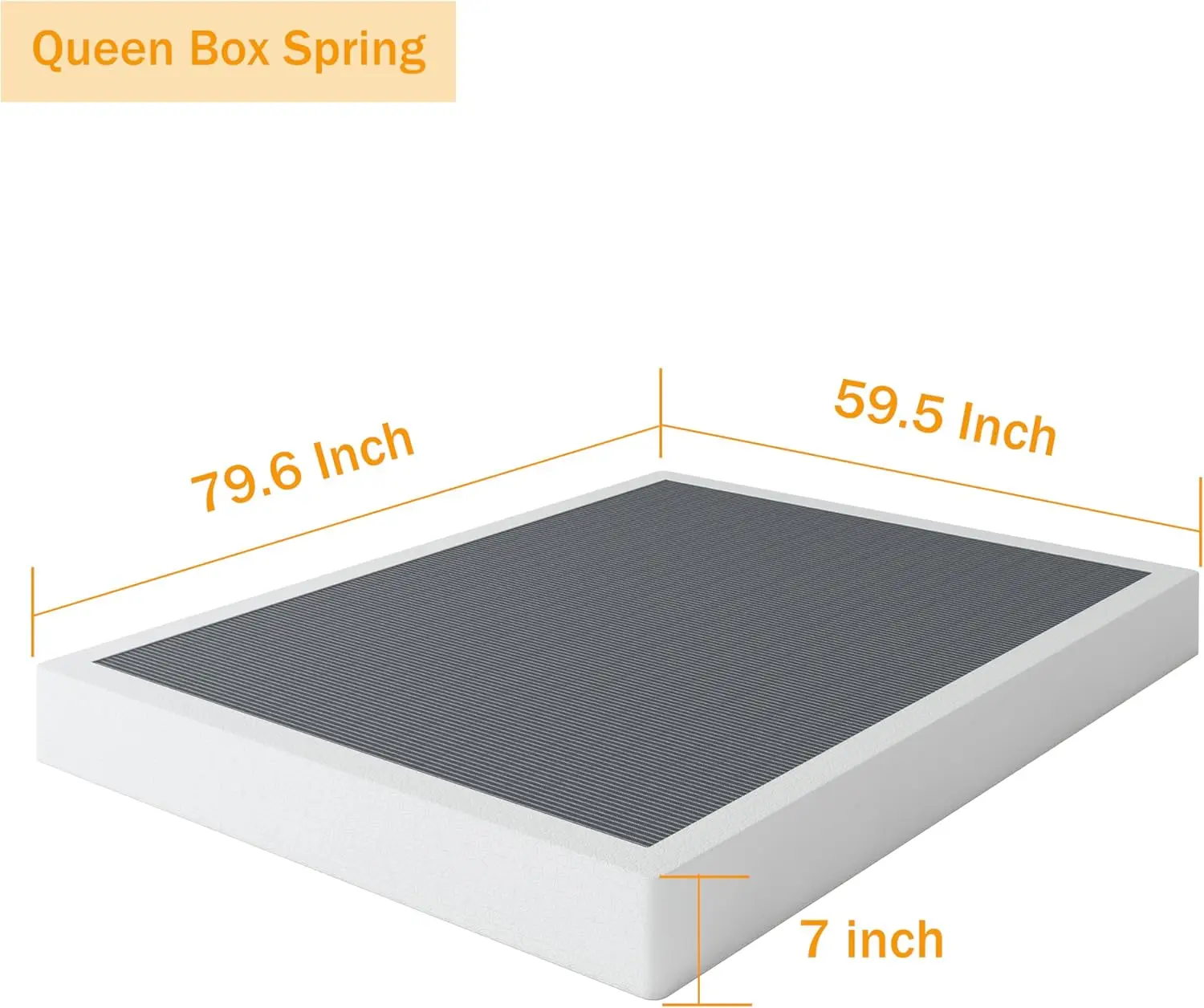 

Queen Box Spring 7 H Low Profile Box Spring Queen Size Bed Base, 3000 Lbs Bla Heavy Duty Metal Mattress Foundation With Easy