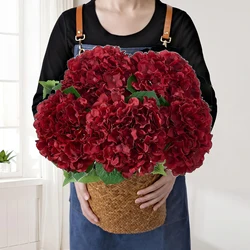 5 pieces of wine red artificial flowers, super beautiful and durable, suitable for indoor home decoration, wedding center
