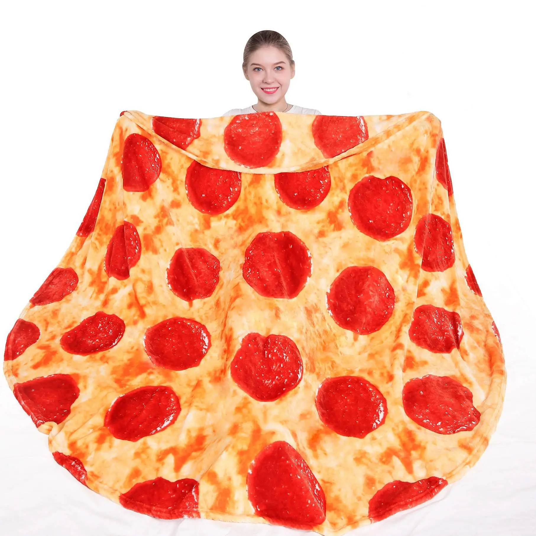 

Mexican burrito pizza sesame seed cake flannel blanket digital printing creative warmth