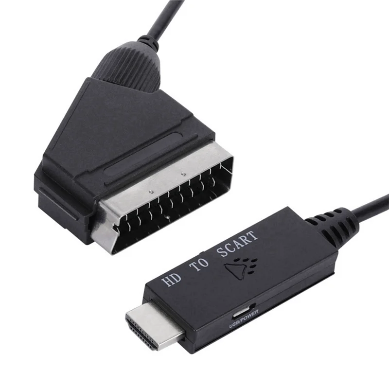 HDMI -Compatible to Scart Connection Cable 1M Audio/Video Converter HDMI -Compatible to Scart HD Converter