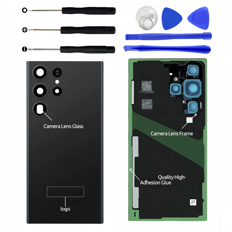 For Samsung Galaxy  S23 Ultra SM-S918B/DS SM-S918U SM-S918U1 SM-S918W  Housing Middle Frame+Battery Back Cover With Camera Lens image 2