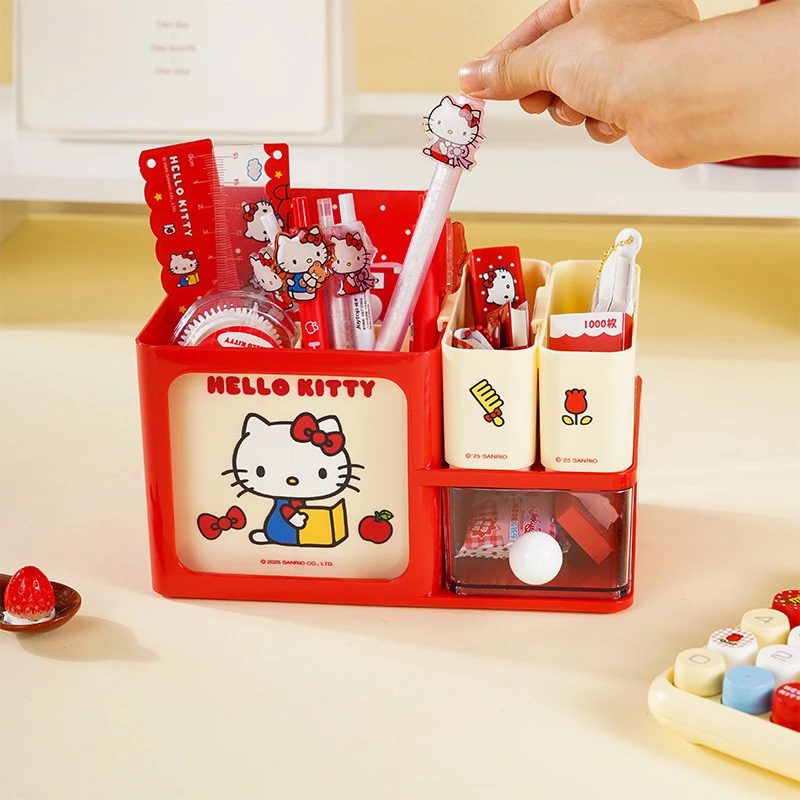 

Hello Kitty Multifunctional Stationery Pencil Holder Simple and Cute Storage Box for Students' Desks