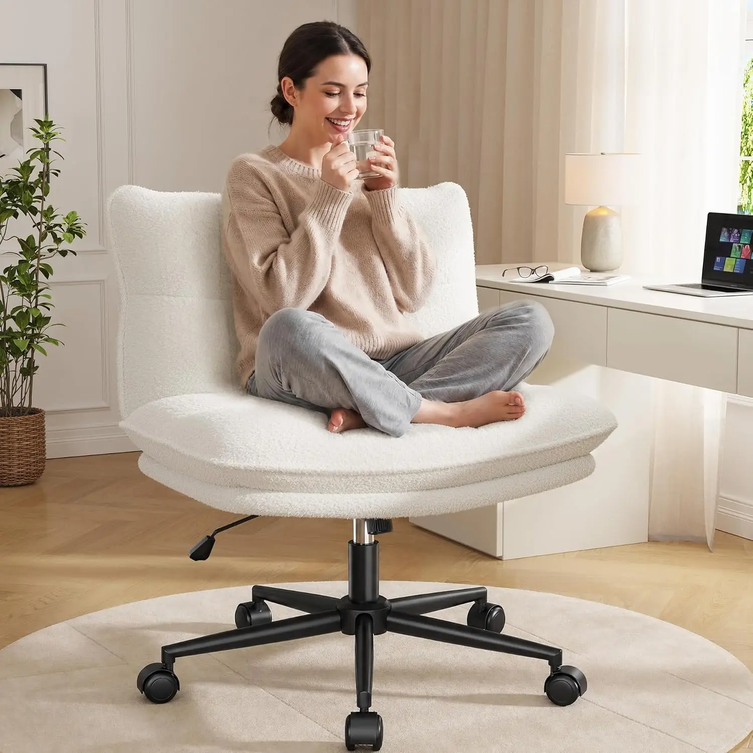 Thick Criss Cross Office Chair Armless 27.6