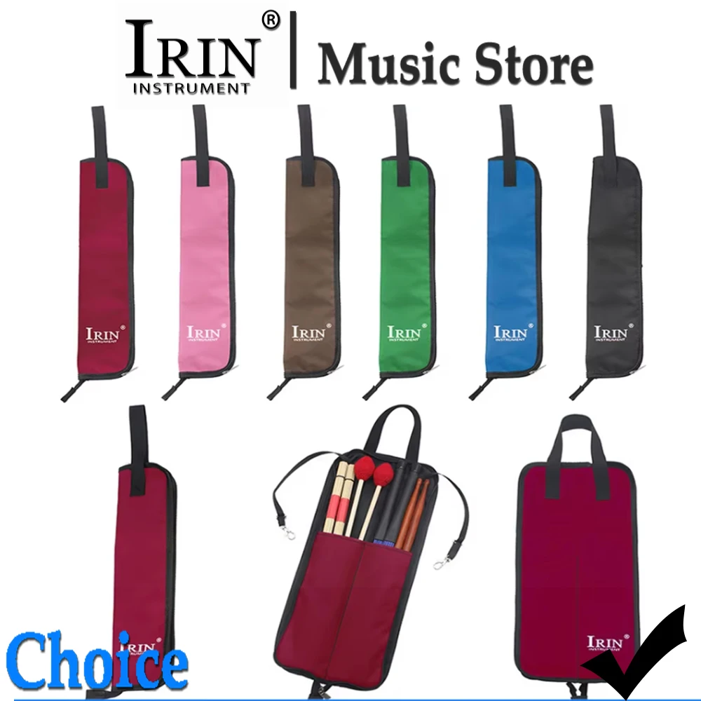 IRIN Drum Stick Black Bag Oxford Cloth Drumstick Thicken Colorful Case Waterproof Handbags Carrying Strap Percussion Accessories