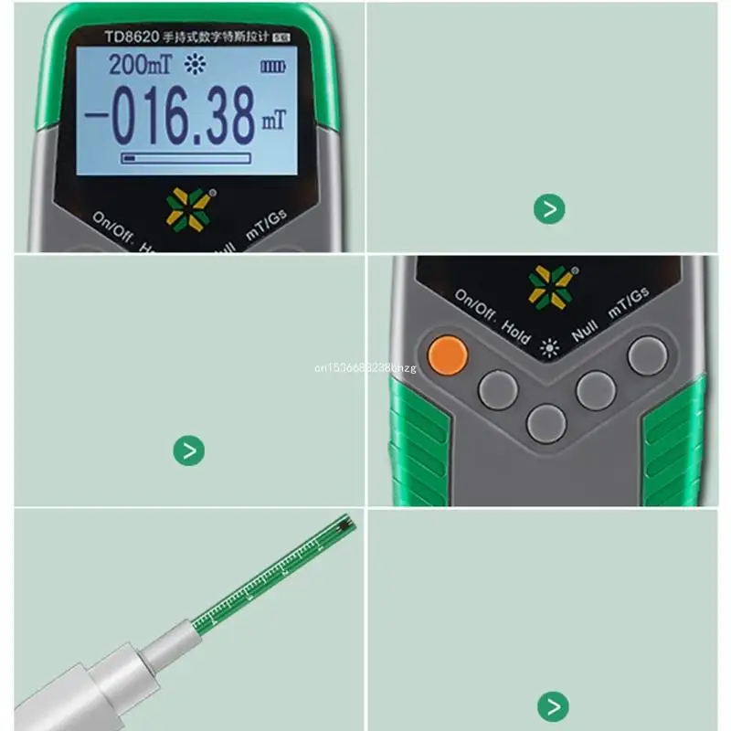 Handheld Digital Tes la Meter High Precision Gaussmeter Fluxmeter Surface Magnetic Field Tester with Probe 0-2400mT