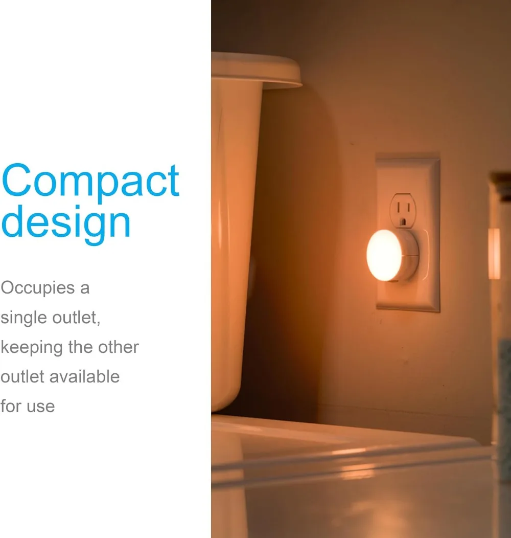 Warm Amber LED Night Lights, 4-Pack, Dusk to Dawn Sensor, UL Listed, Plug in, Auto On/Off view 4