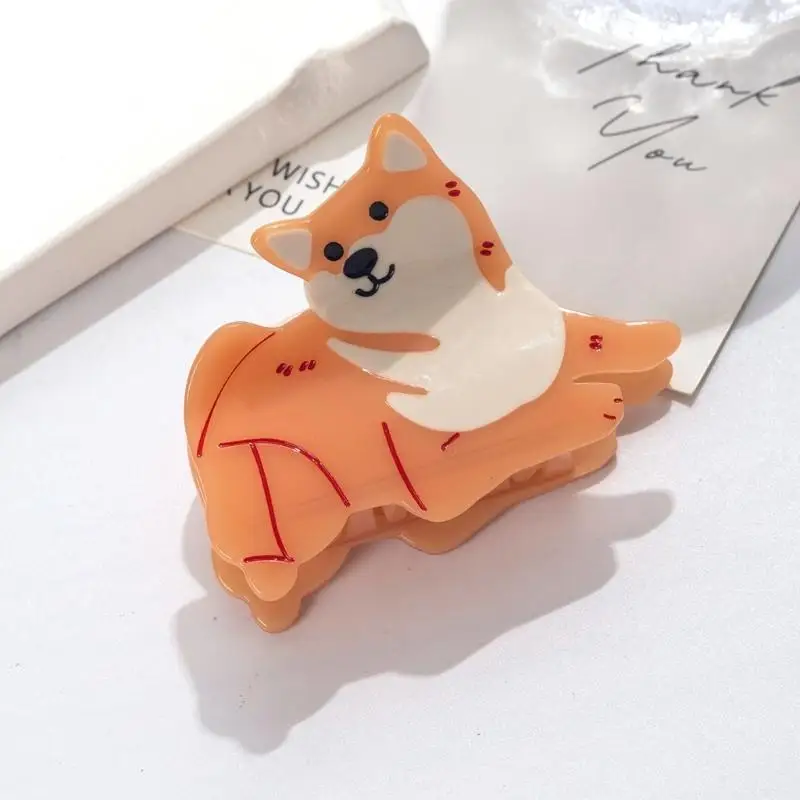 

39BB Прекрасный зажим для собачьей шерсти для женщин, ацетат целлюлозы, нескользящая шпилька с зубами, головные уборы для и