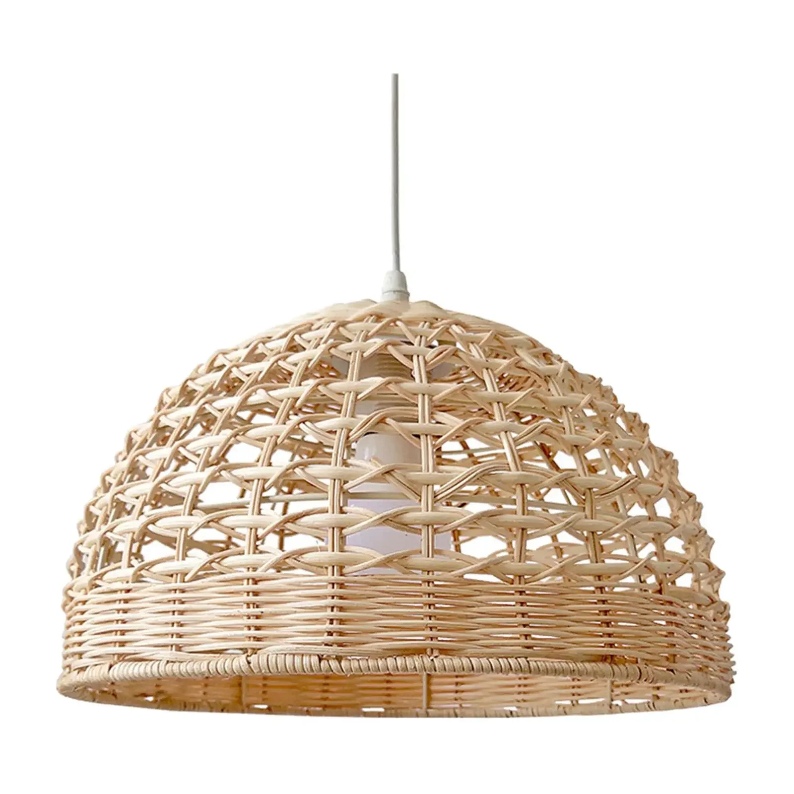 Imagem -05 - Rattan Lustre Abajur Mão-tecido Abajur de Bambu Tecelada Wicker Pingente Luz Casa e Restaurante Decoração Natural