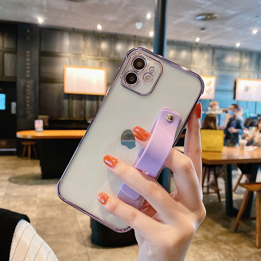 아이폰 16 15 14 13 프로 12 11 맥스 플러스 16프로맥스용 손목 스트랩 폰 케이스 홀더 폰 케이스 풀 랩 15프로맥스 커버 하드 쉘