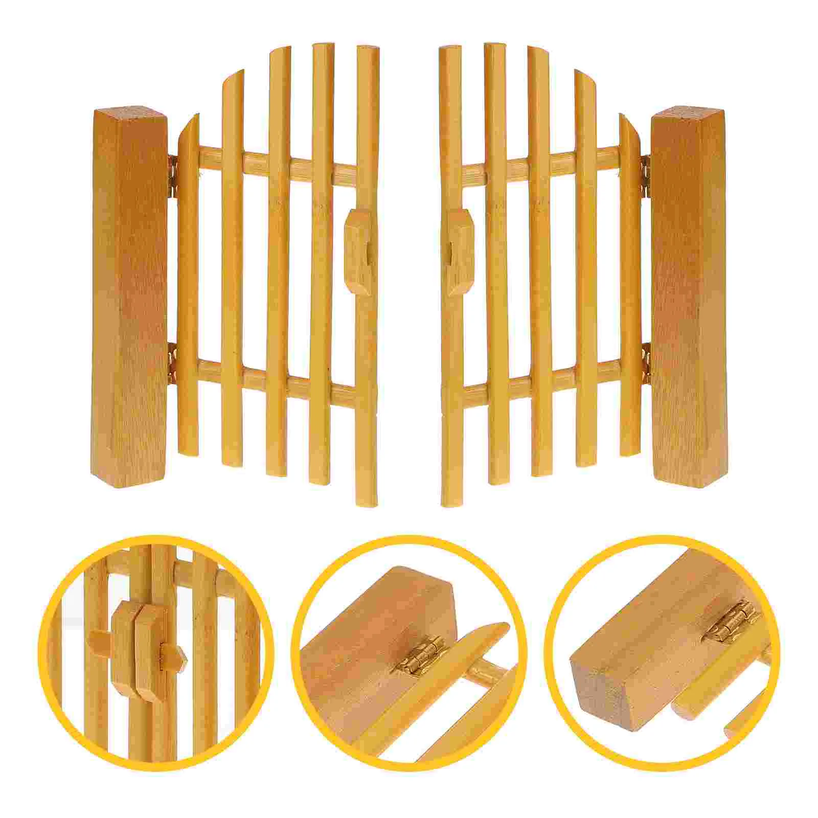 Wooden Door Simulation Ornaments Mini House Gate Furniture Accessories Model The