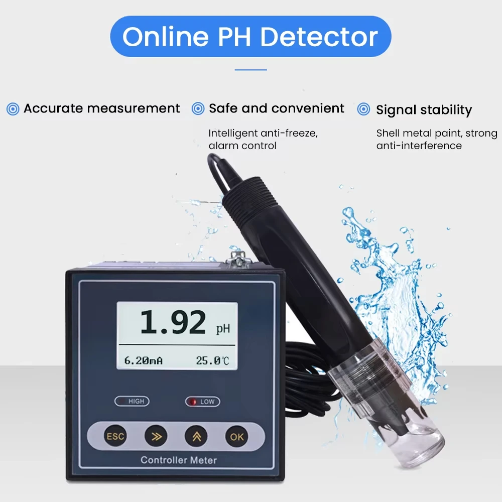 High Precision Industrial pH Sensors Electrodes ORP Acidity Meters pH Probes Transmitters pH Meter Controllers Test Instruments