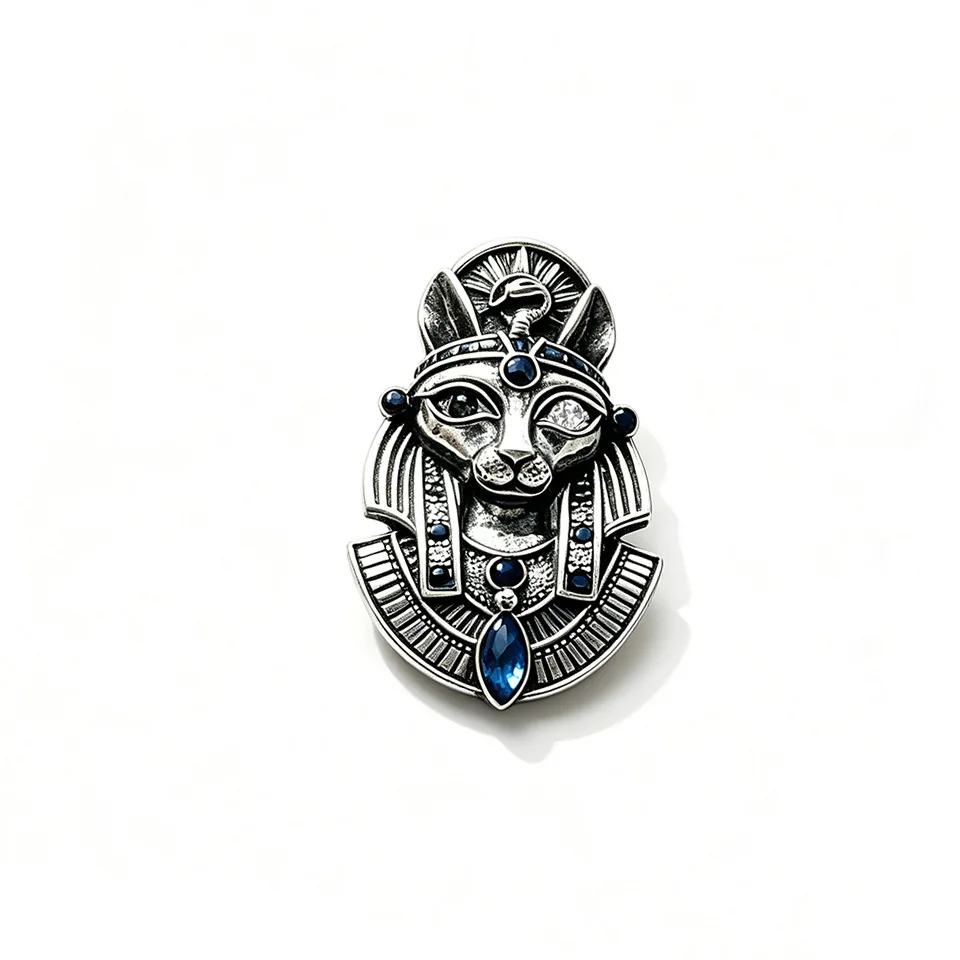 Medieval Halloween Bastet Cosplay Prop Brooch Lapel Pin Aged Finish Vintage Egyptian For Carnival Party Adult Unisex Gift view 5