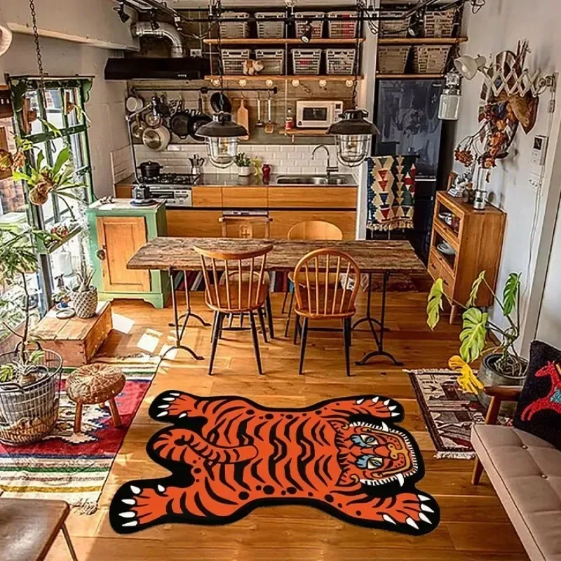 

Living Room Carpet Funny Cartoon Tiger Children Bedroom Rug Large Area Home Decor Cute Corridor Cloakroom Mats Ковер Tapis 러그