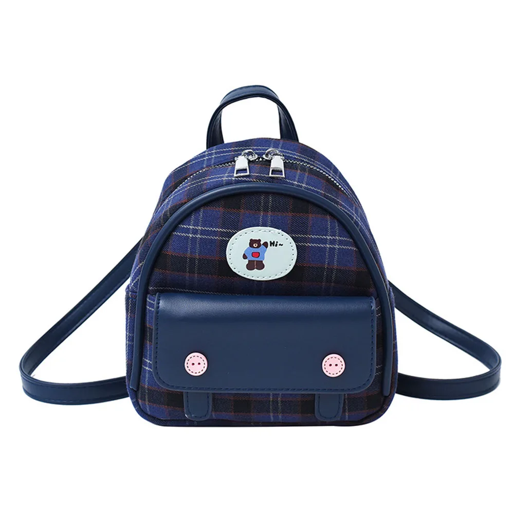 New PU Leather Patchwork Design Backpack Small Bag Cute Style Womens Underarm Bags Simple Casual Backpack for Women Use